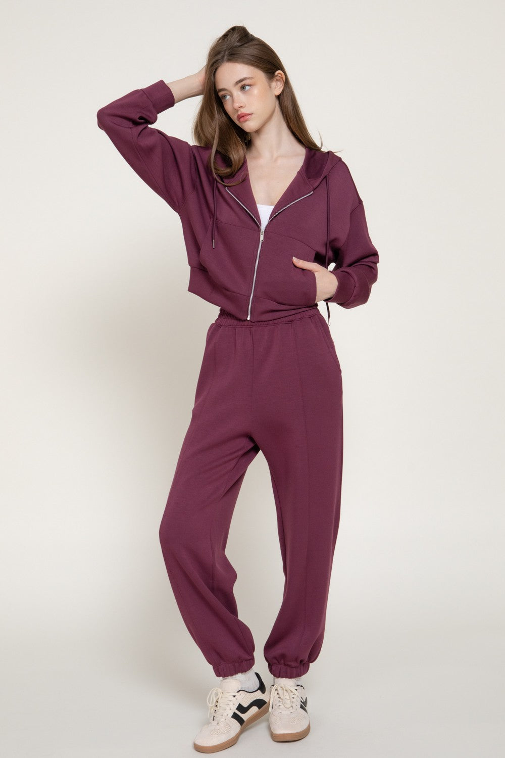 Long Slv Soft Scuba Hoodie Jacket
