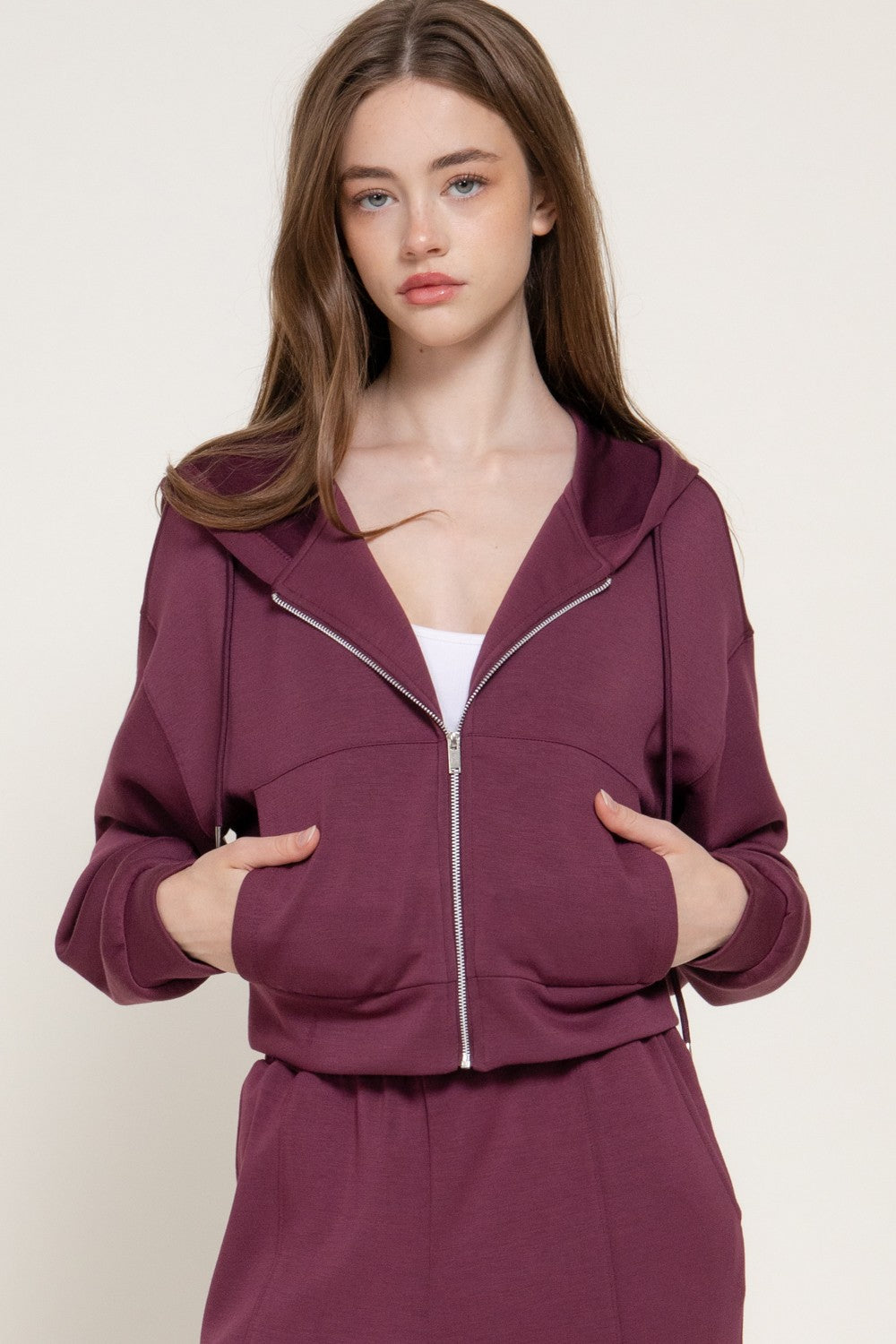 Long Slv Soft Scuba Hoodie Jacket