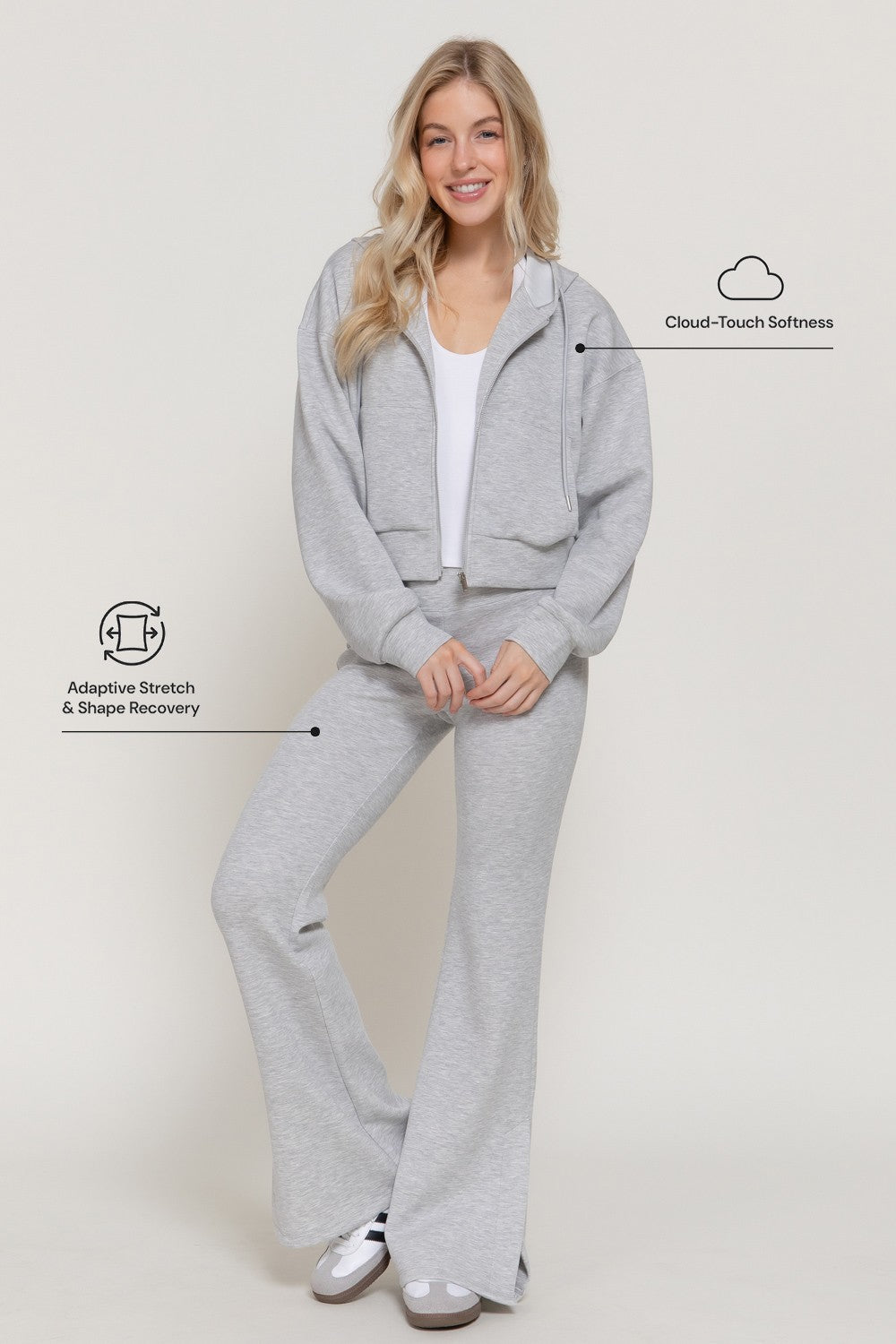 Long Slv Soft Scuba Hoodie Jacket