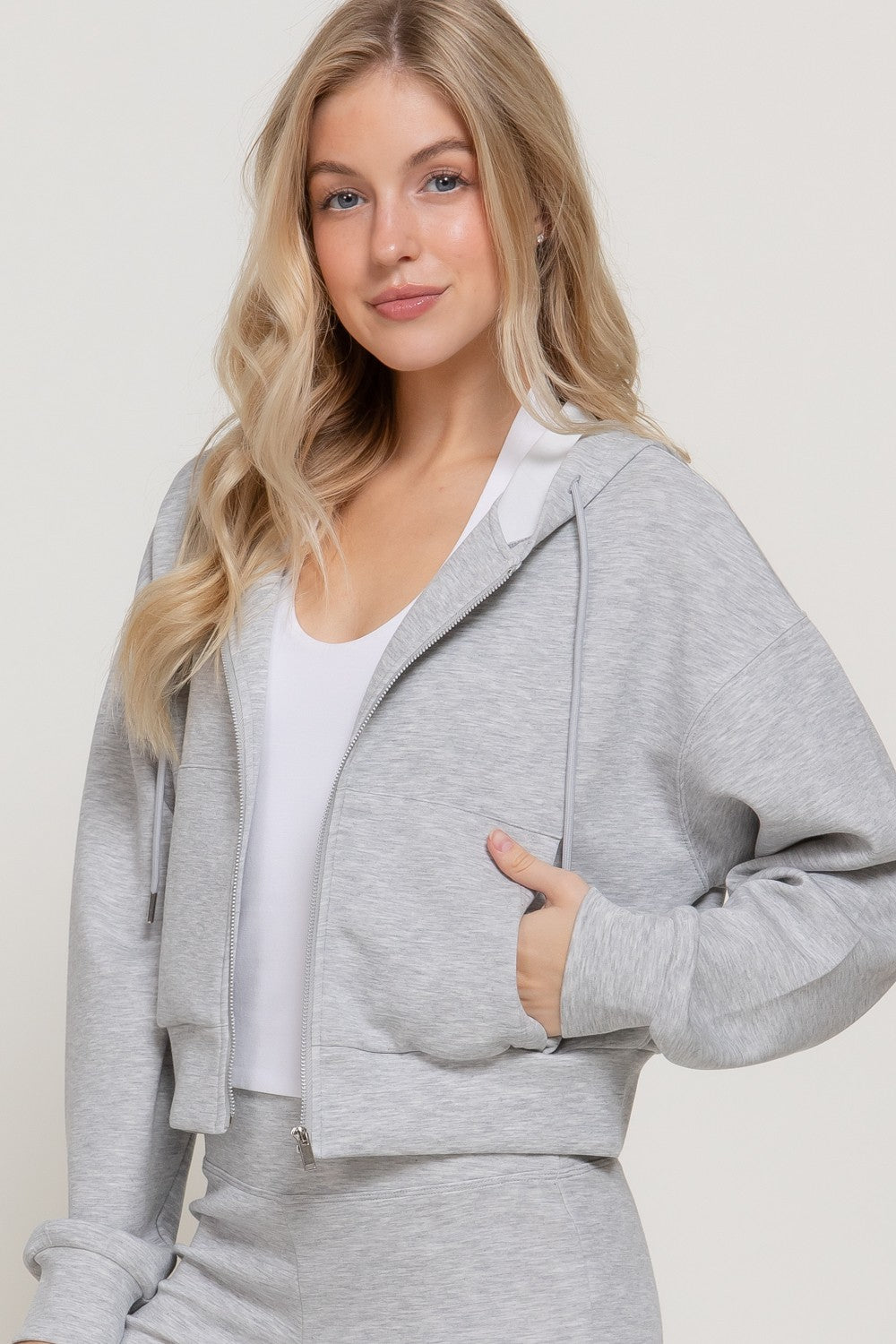 Long Slv Soft Scuba Hoodie Jacket