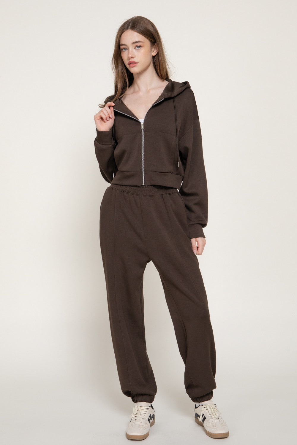 Long Slv Soft Scuba Hoodie Jacket
