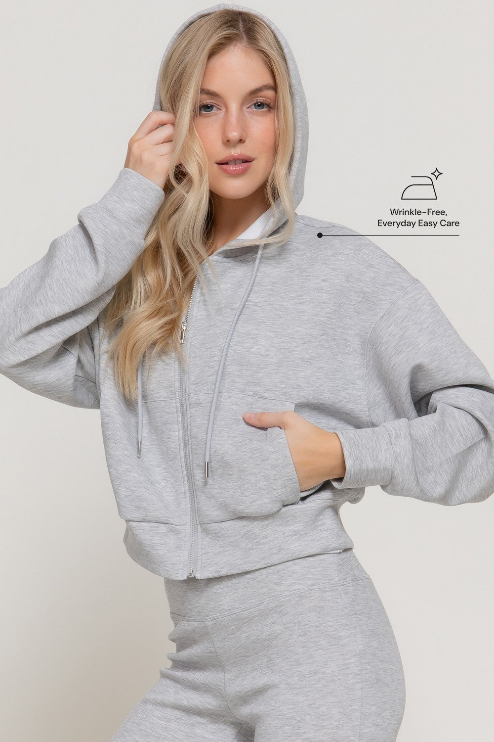 Long Slv Soft Scuba Hoodie Jacket