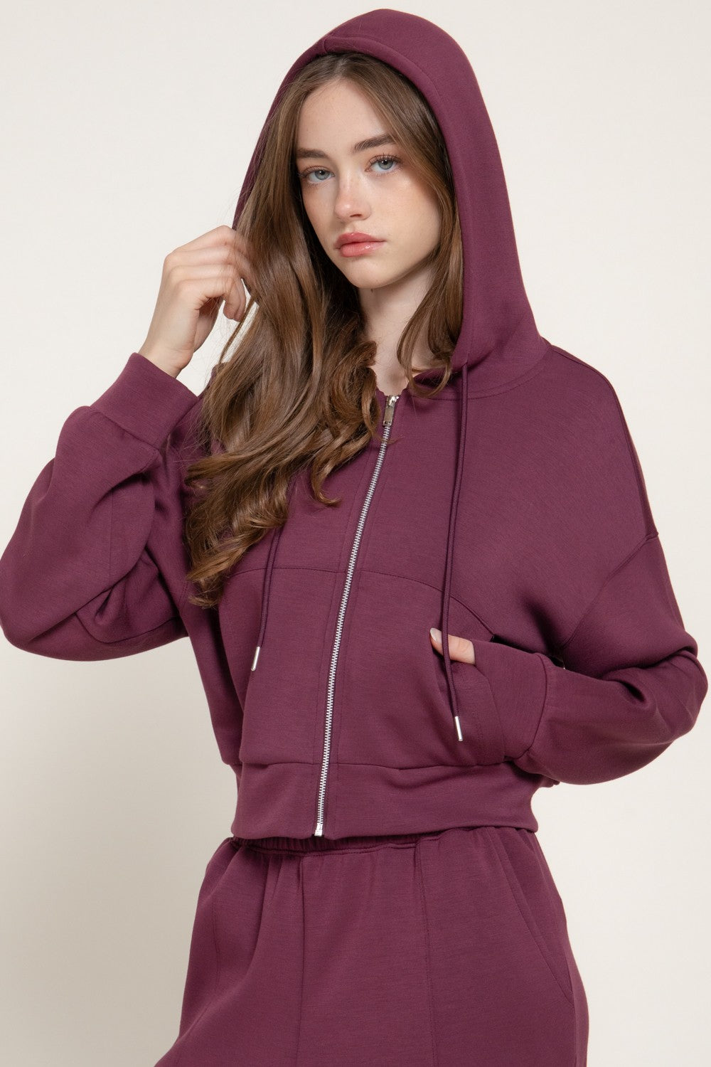 Long Slv Soft Scuba Hoodie Jacket