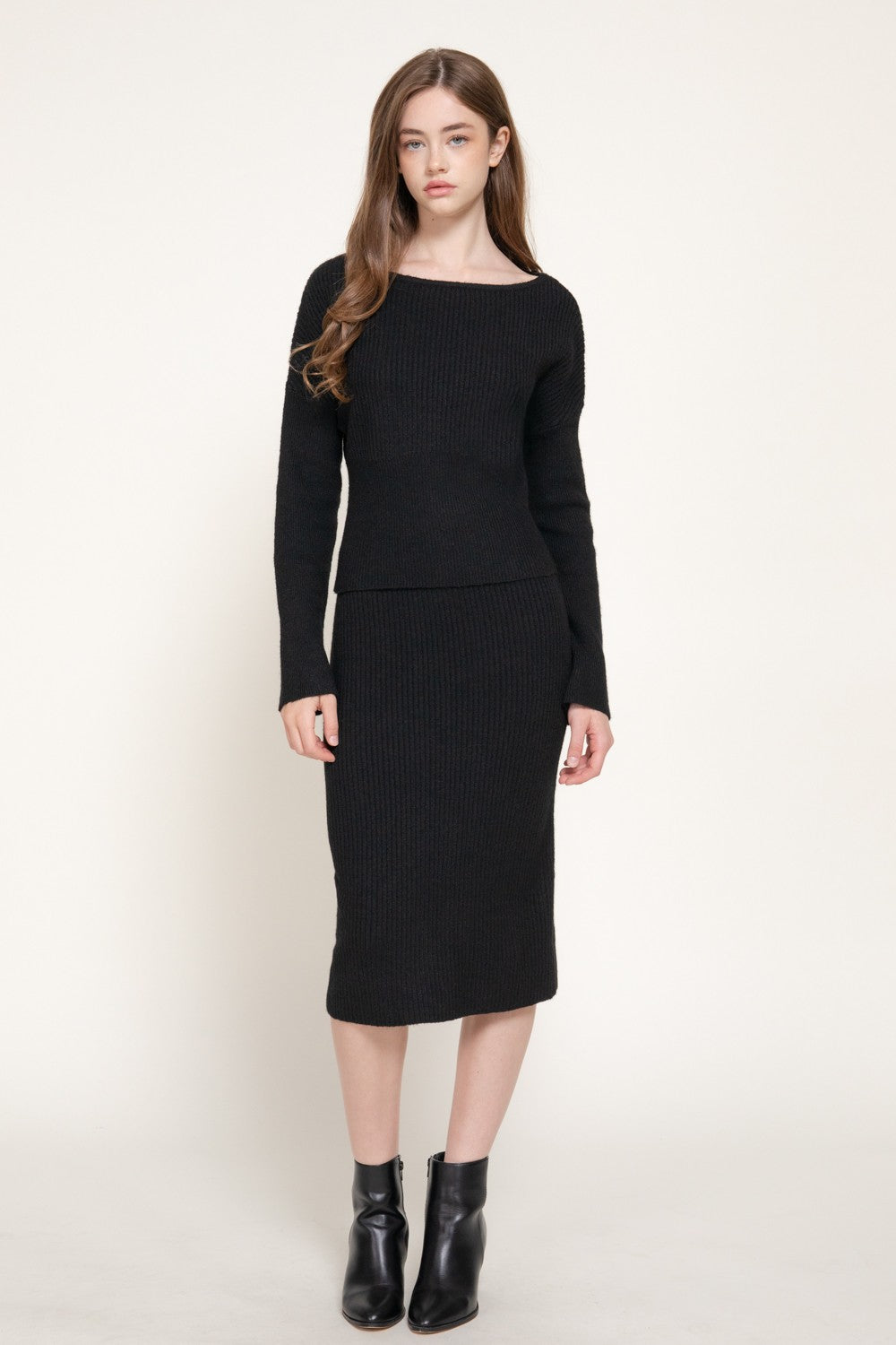 Pencil Midi Sweater Skirt