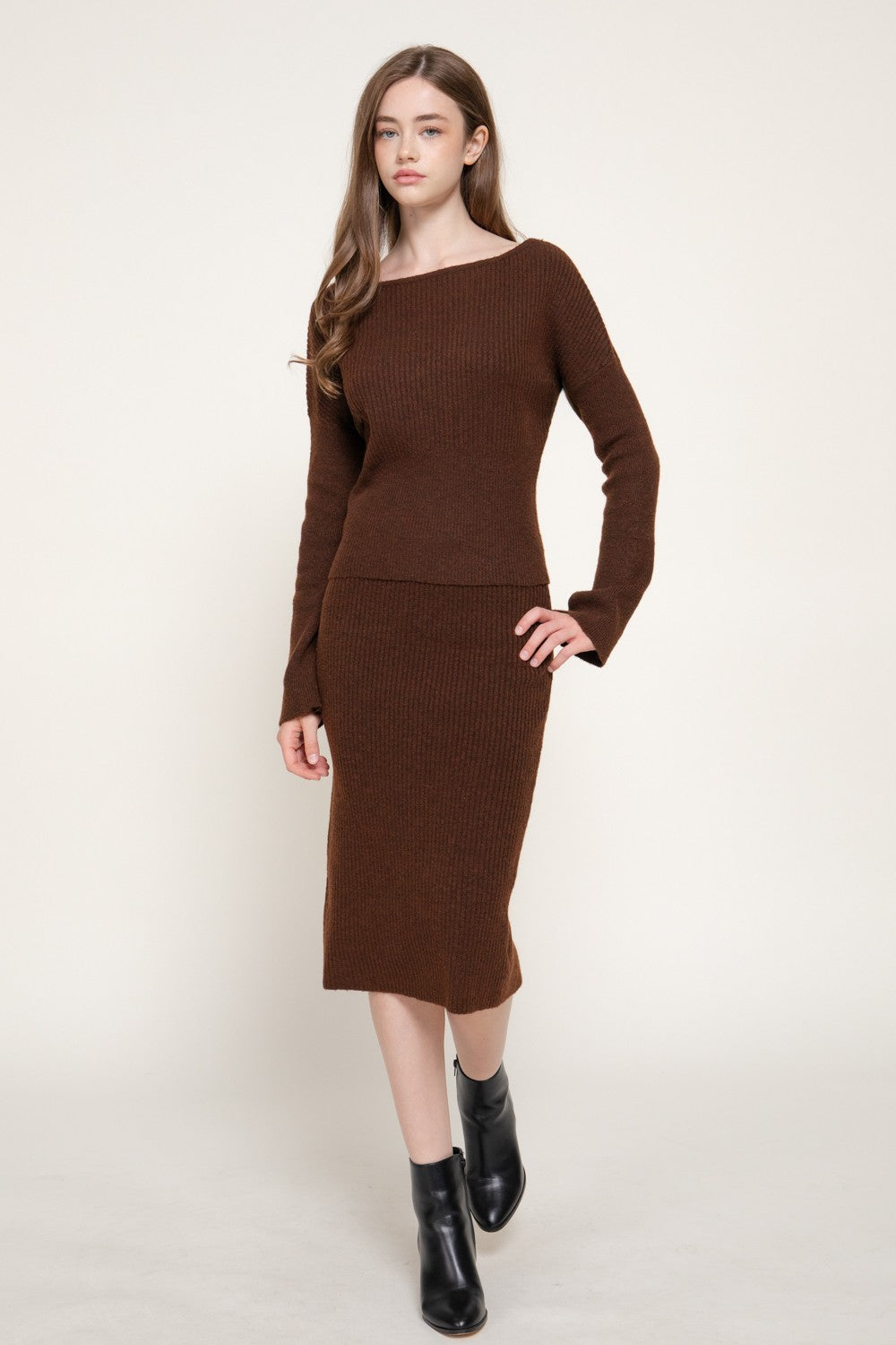 Pencil Midi Sweater Skirt