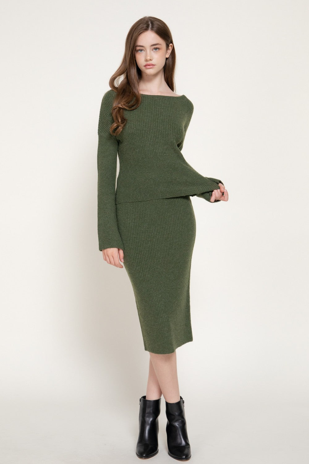 Pencil Midi Sweater Skirt