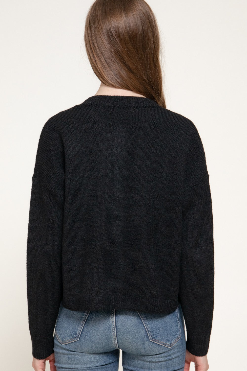 Long Slv Jacquard Bear Sweater Cardigan