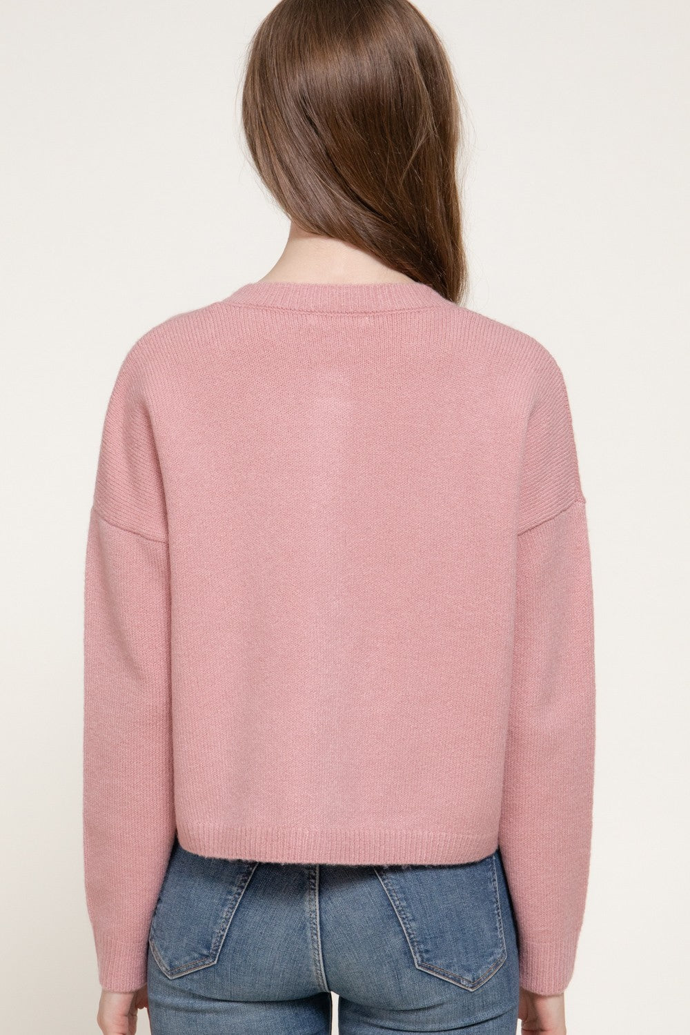Long Slv Jacquard Bear Sweater Cardigan
