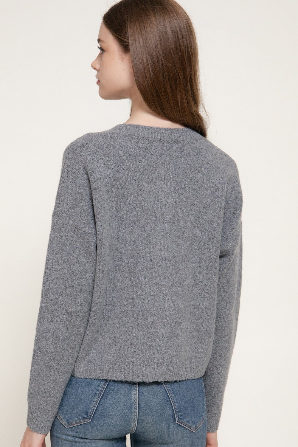 Long Slv Jacquard Bear Sweater Cardigan