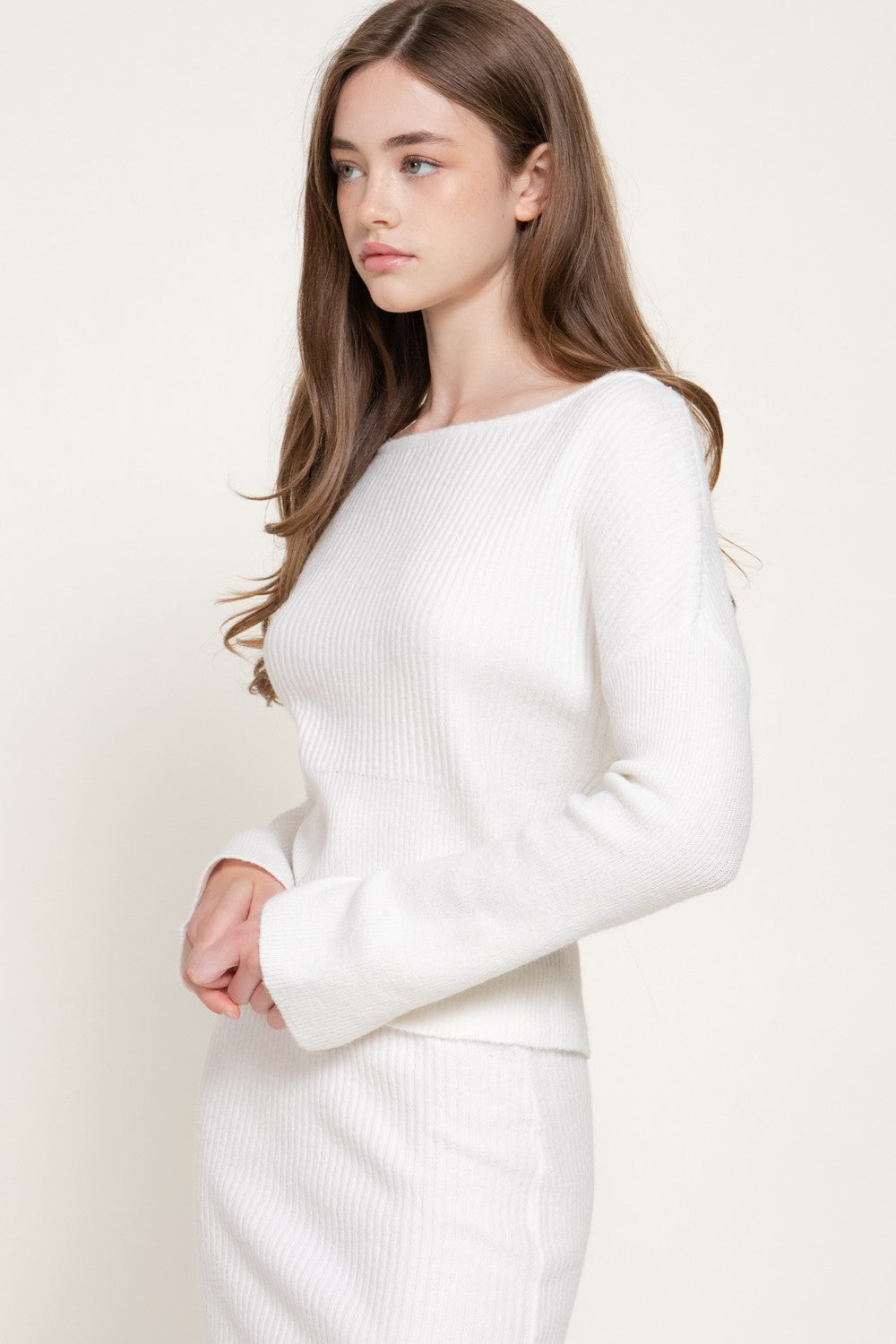 Bell Slv Wide Boat Neck Sweater