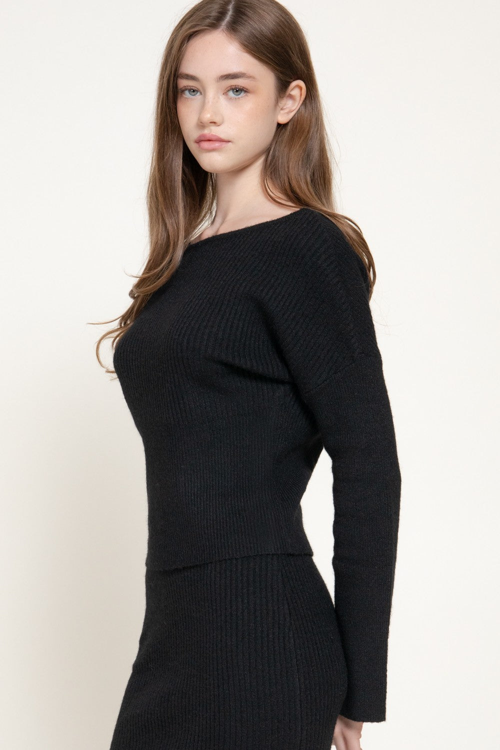 Bell Slv Wide Boat Neck Sweater