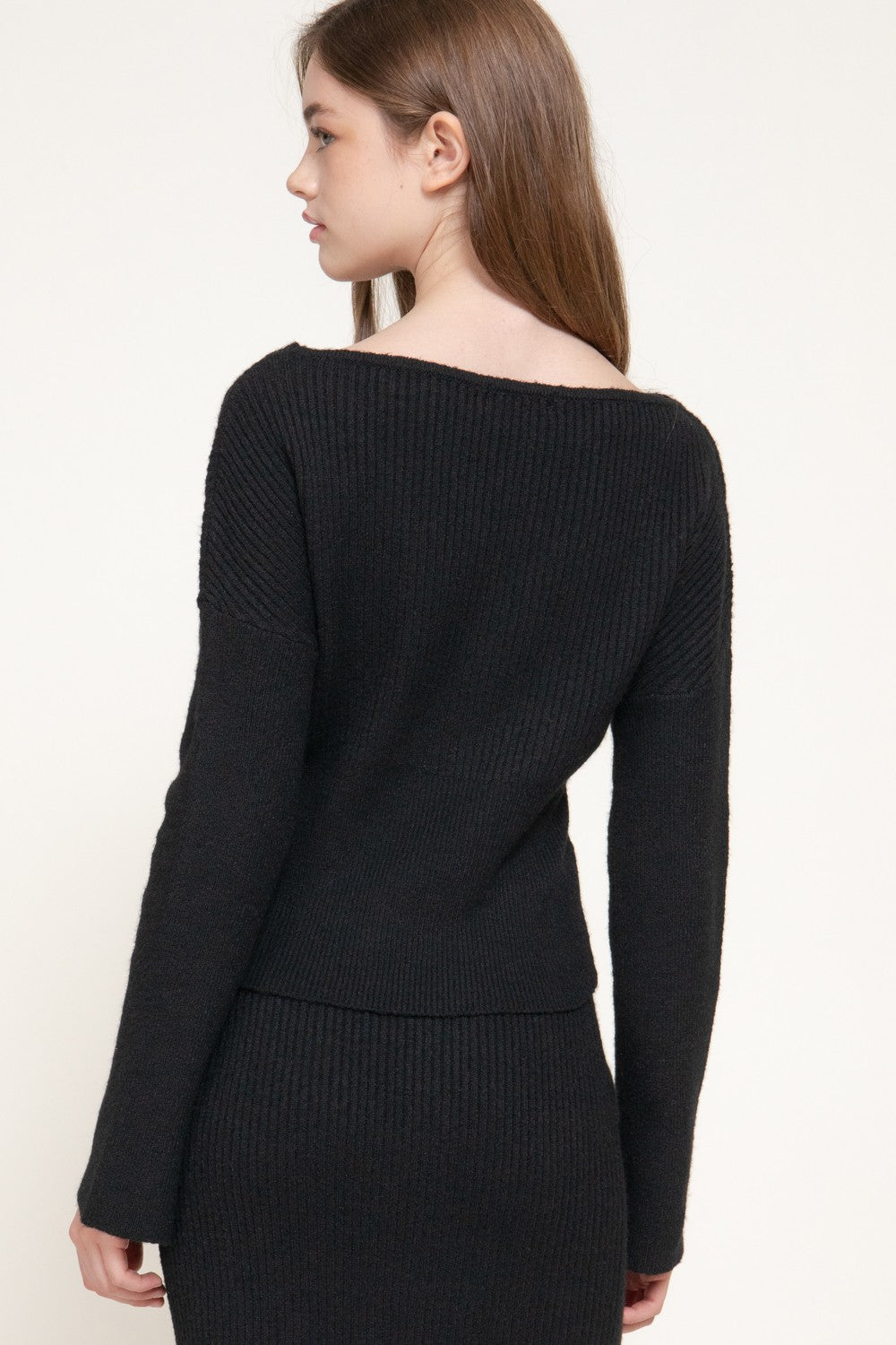 Bell Slv Wide Boat Neck Sweater