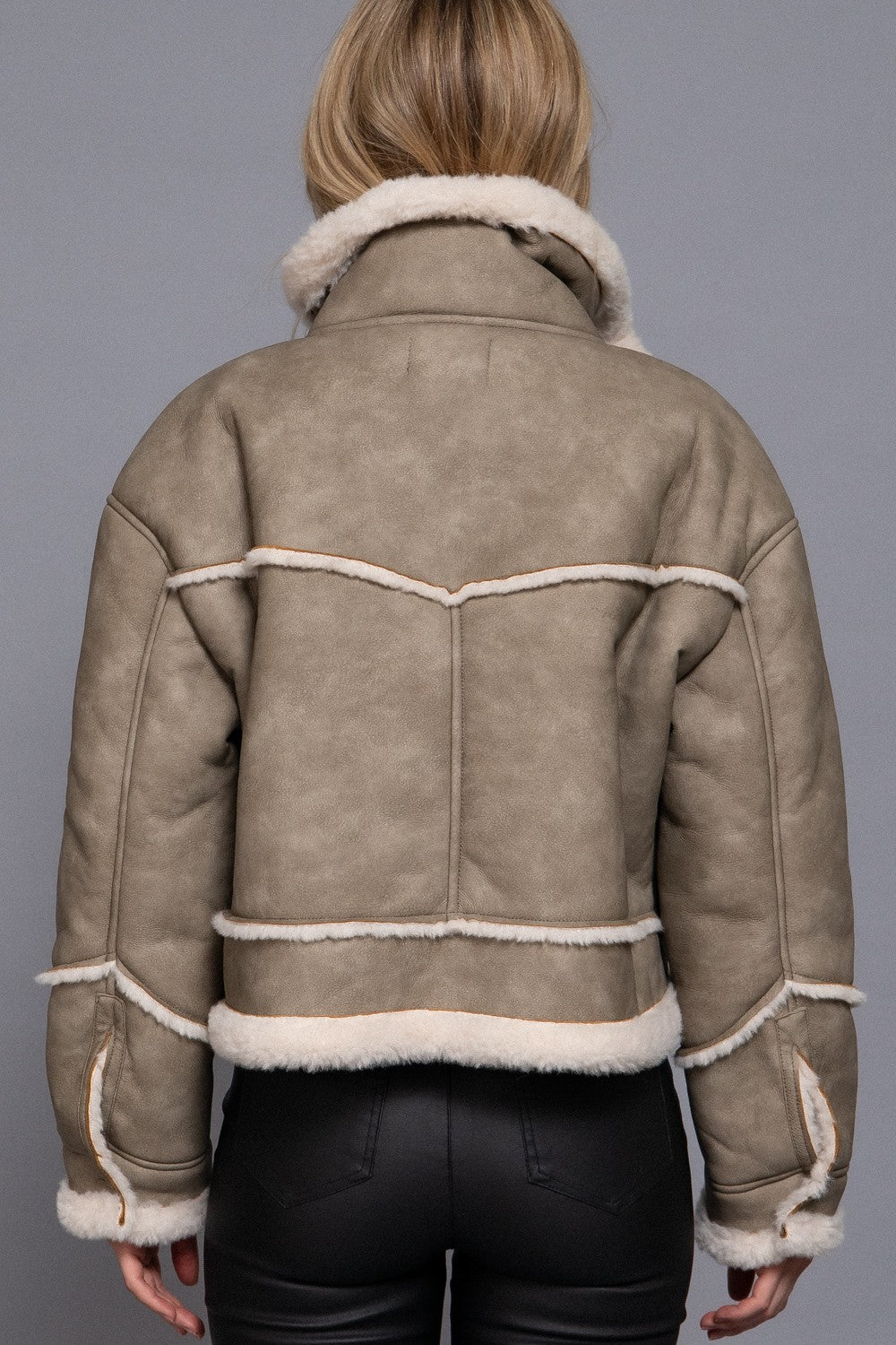 Faux Leather Inner Fur Jacket