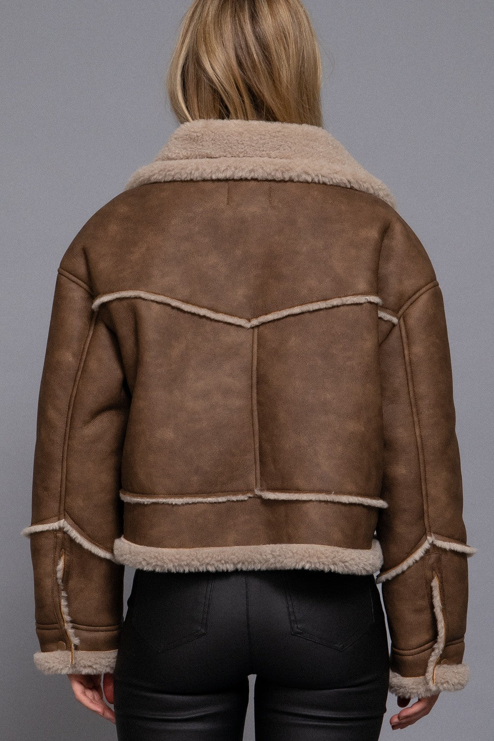 Faux Leather Inner Fur Jacket