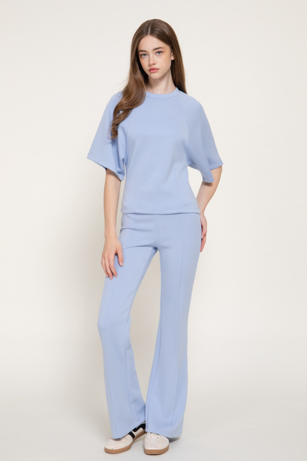 Short Slv Wasot Darts Modal Scuba Knit Top