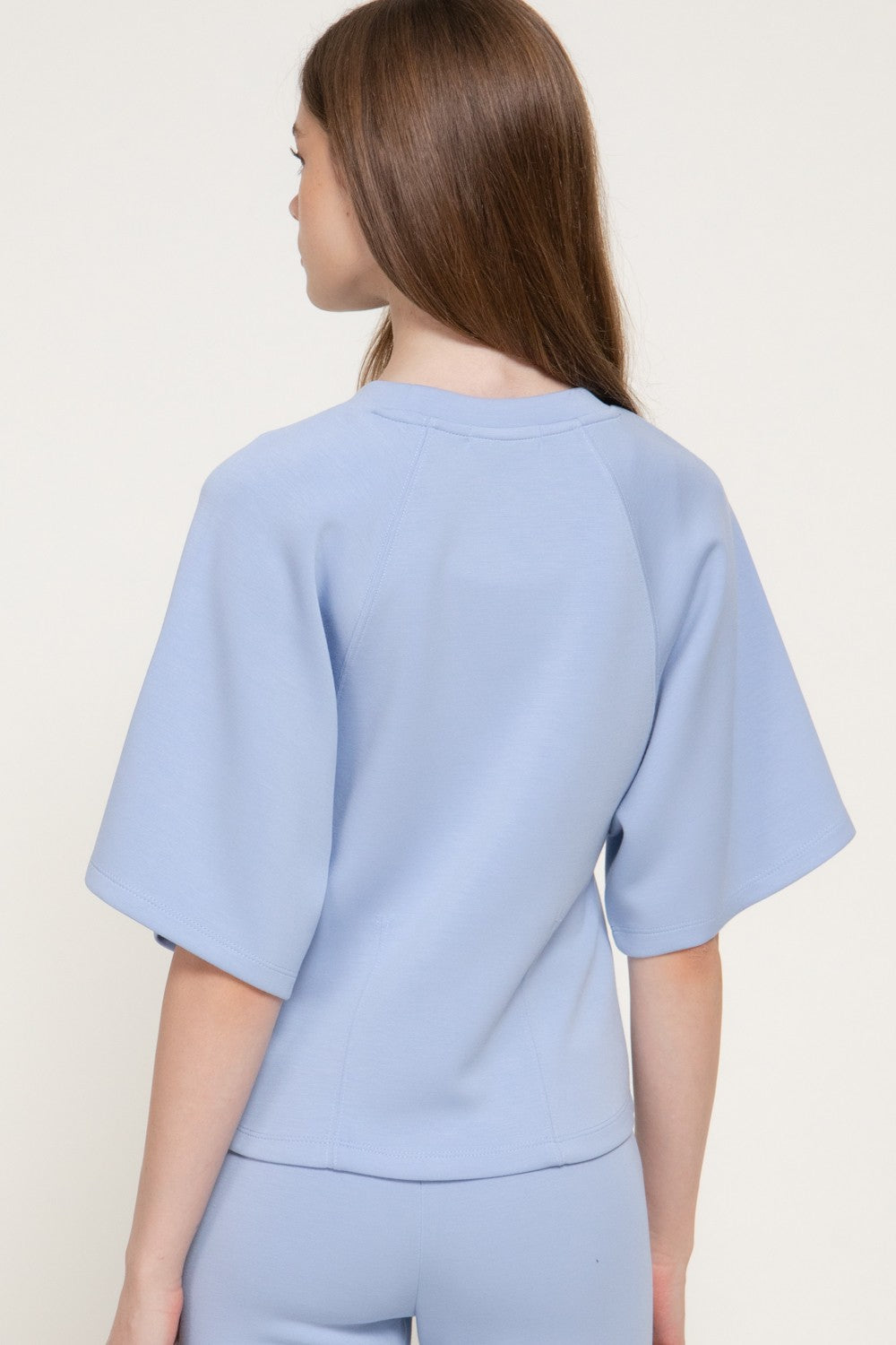 Short Slv Wasot Darts Modal Scuba Knit Top