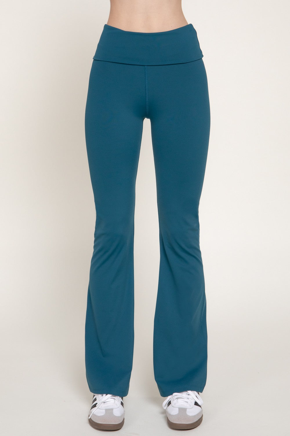 Waist Fold-over Flare Workout Leggings