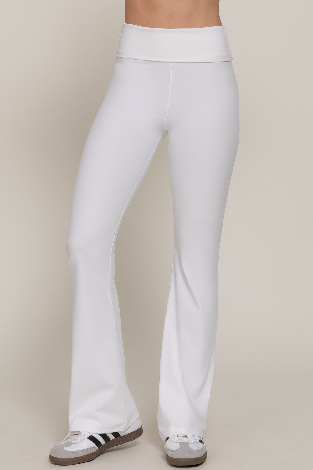 Waist Fold-over Flare Workout Leggings