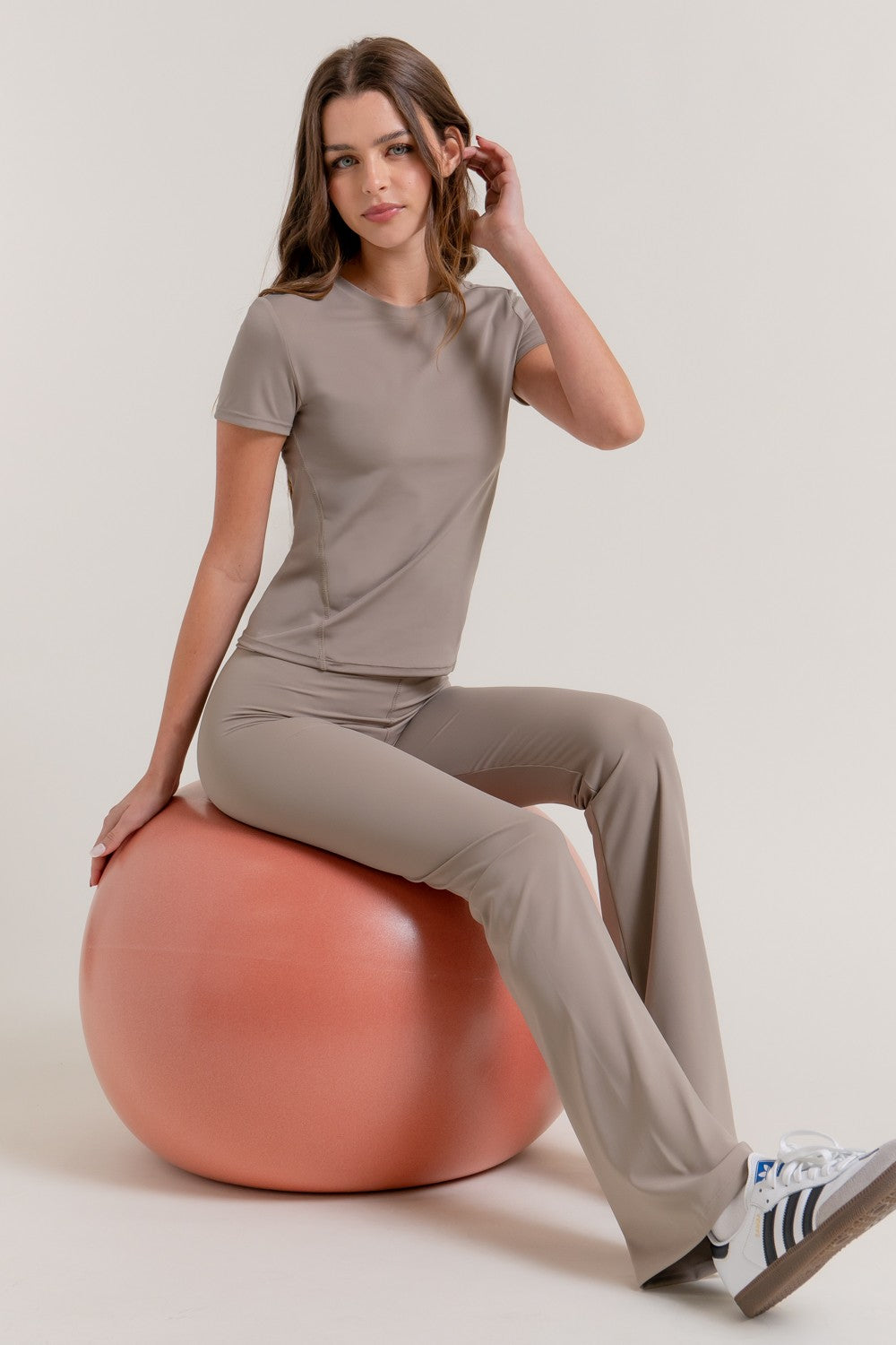 Waist Fold-over Flare Workout Leggings