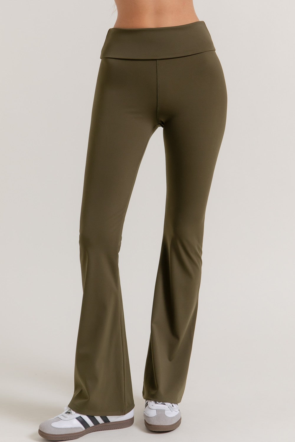 Waist Fold-over Flare Workout Leggings