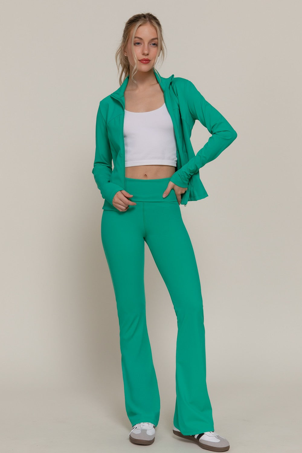 Waist Fold-over Flare Workout Leggings