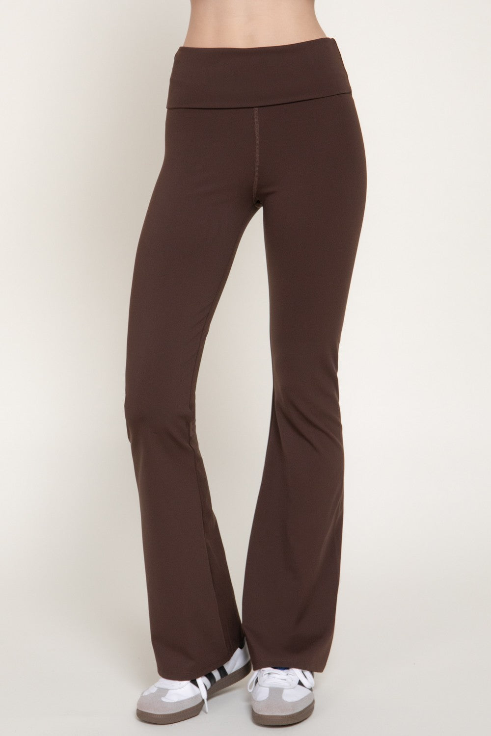 Waist Fold-over Flare Workout Leggings
