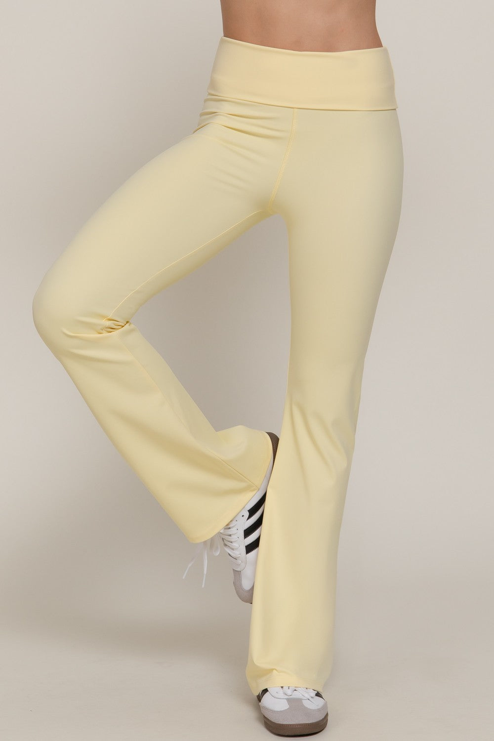 Waist Fold-over Flare Workout Leggings