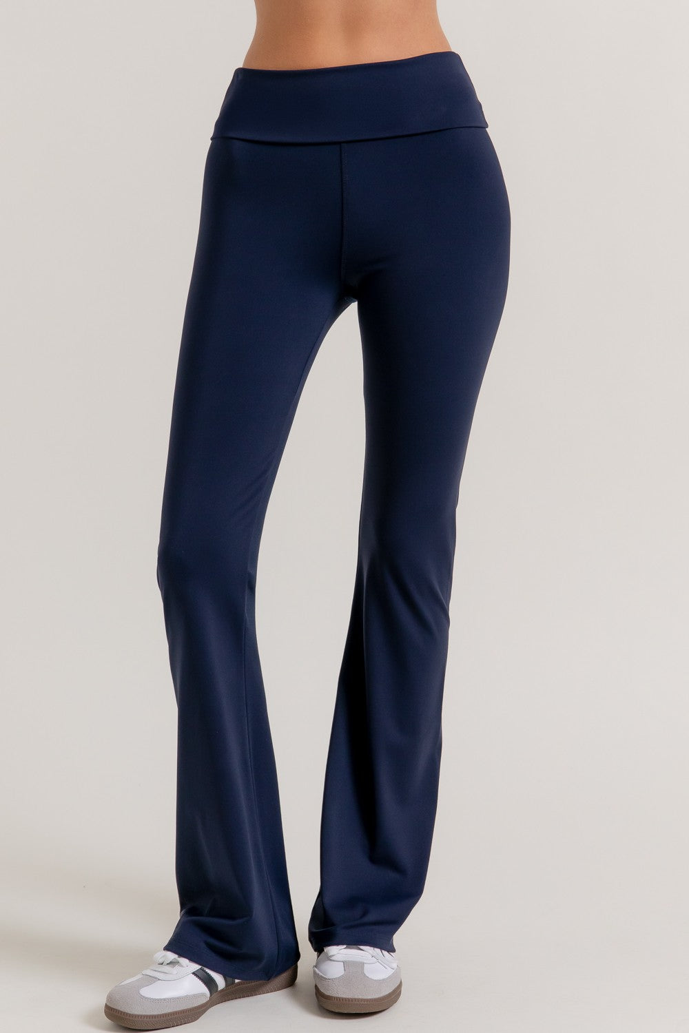 Waist Fold-over Flare Workout Leggings