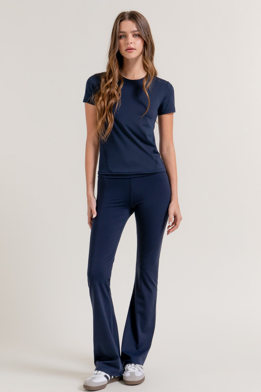 Waist Fold-over Flare Workout Leggings