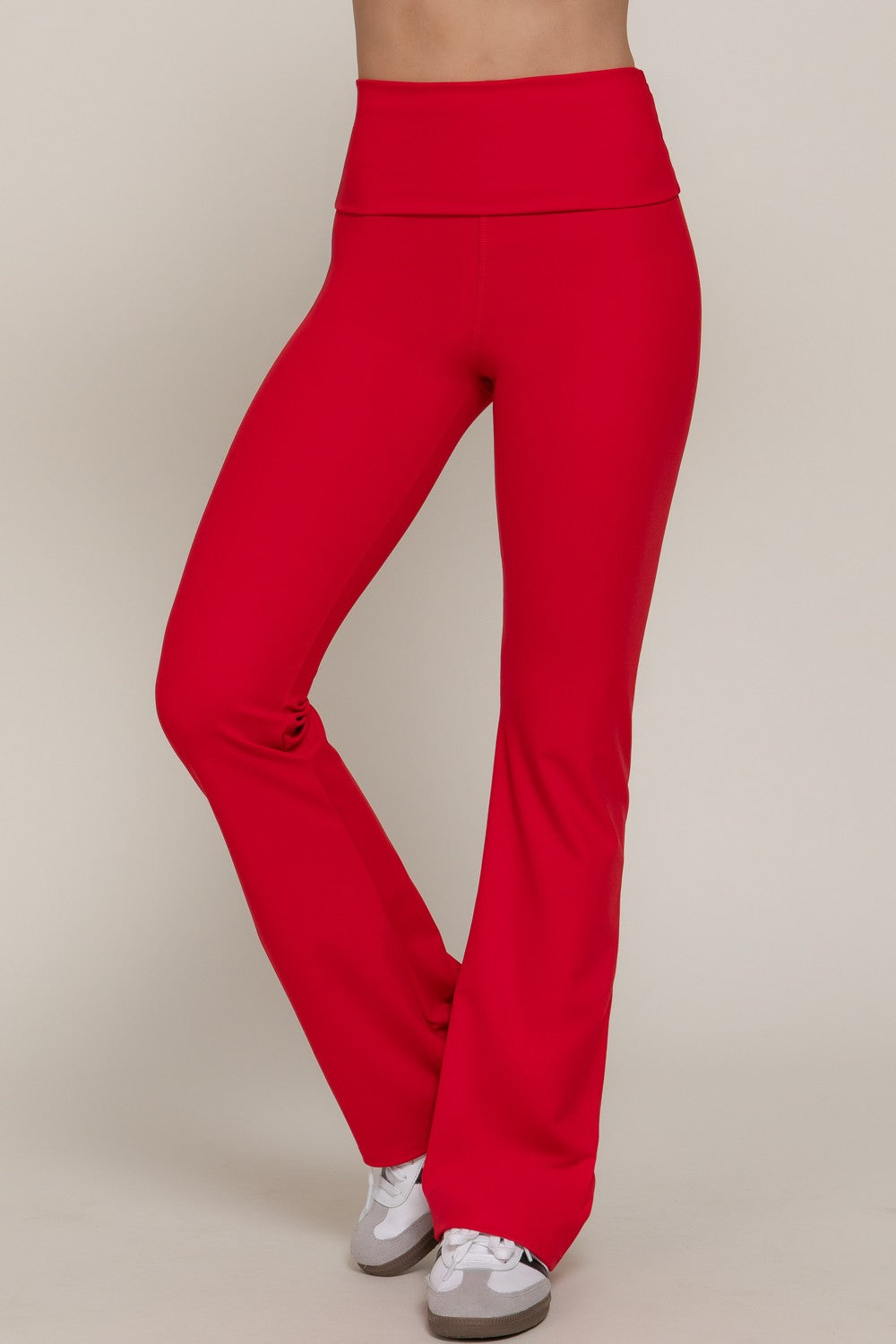 Waist Fold-over Flare Workout Leggings