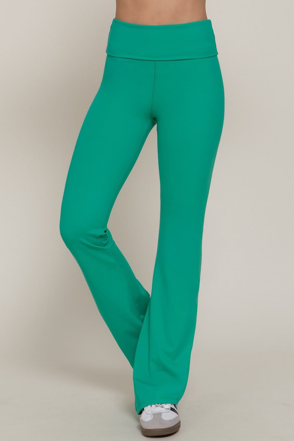 Waist Fold-over Flare Workout Leggings