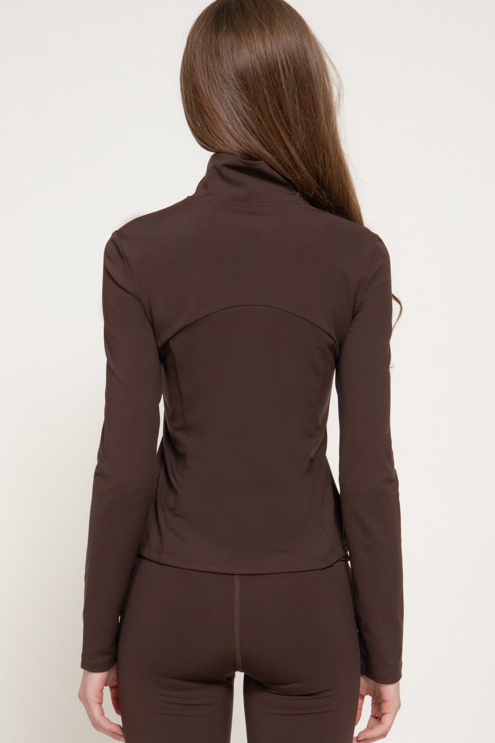 Long Slv Mock Neck Workout Jacket