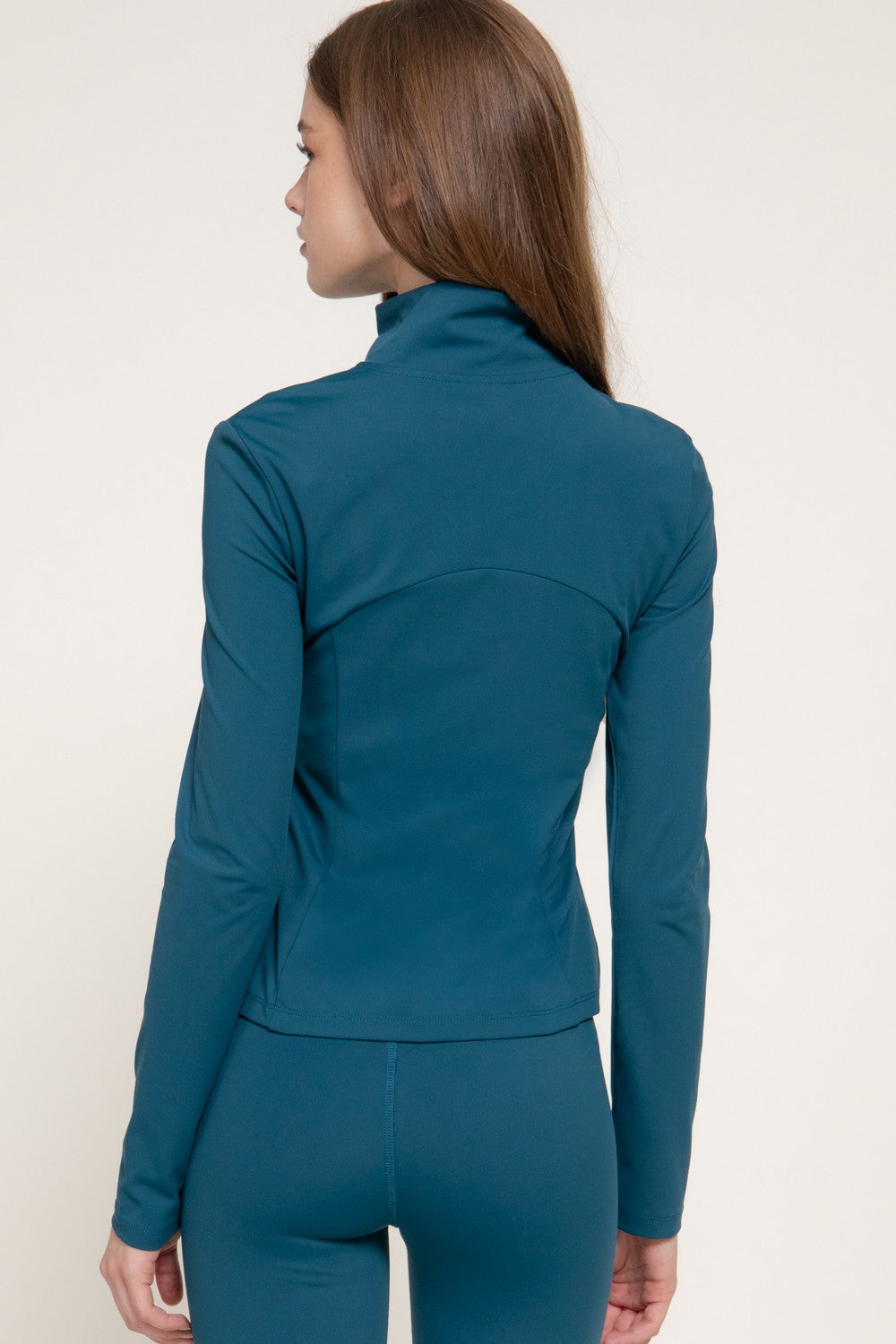 Long Slv Mock Neck Workout Jacket