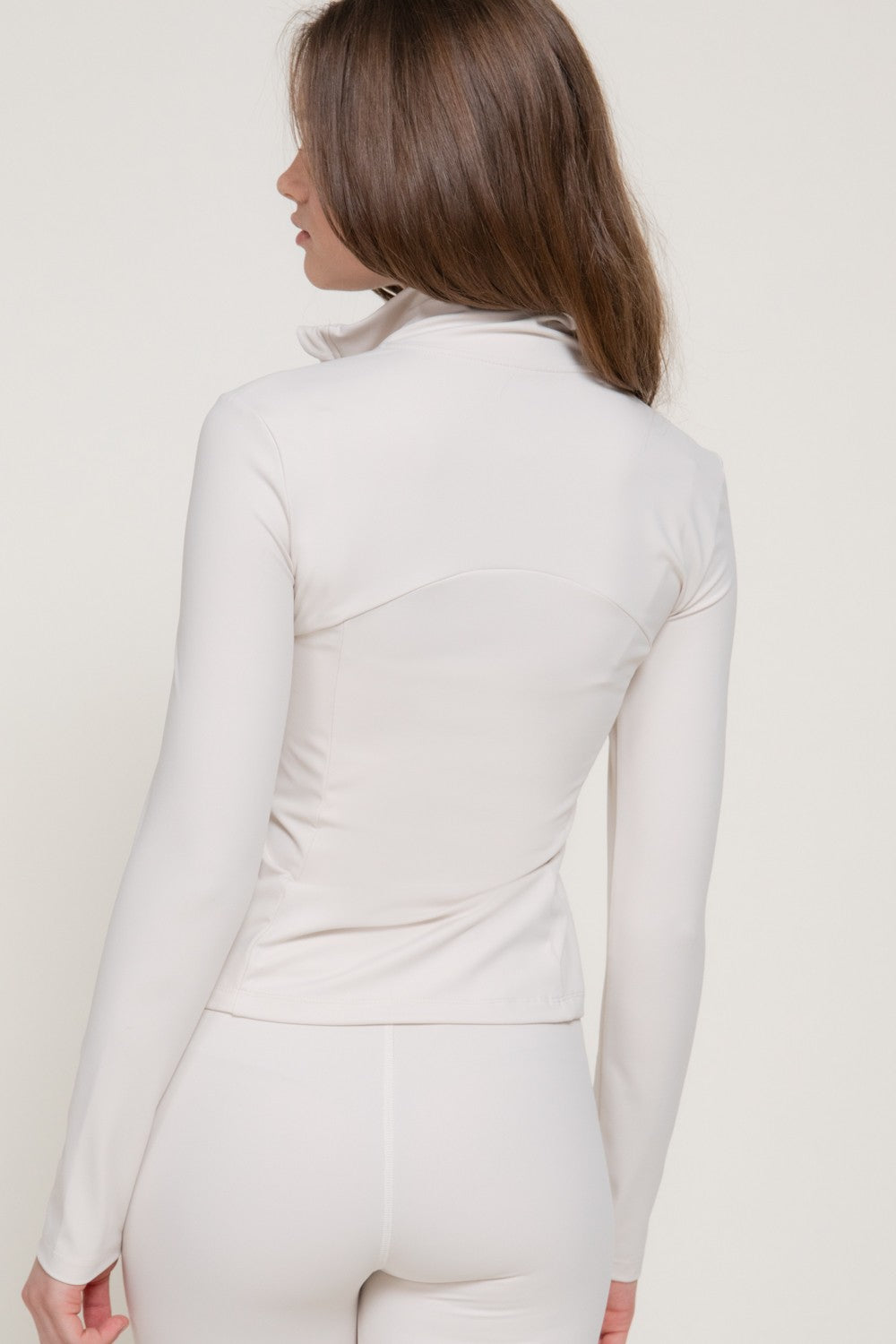 Long Slv Mock Neck Workout Jacket