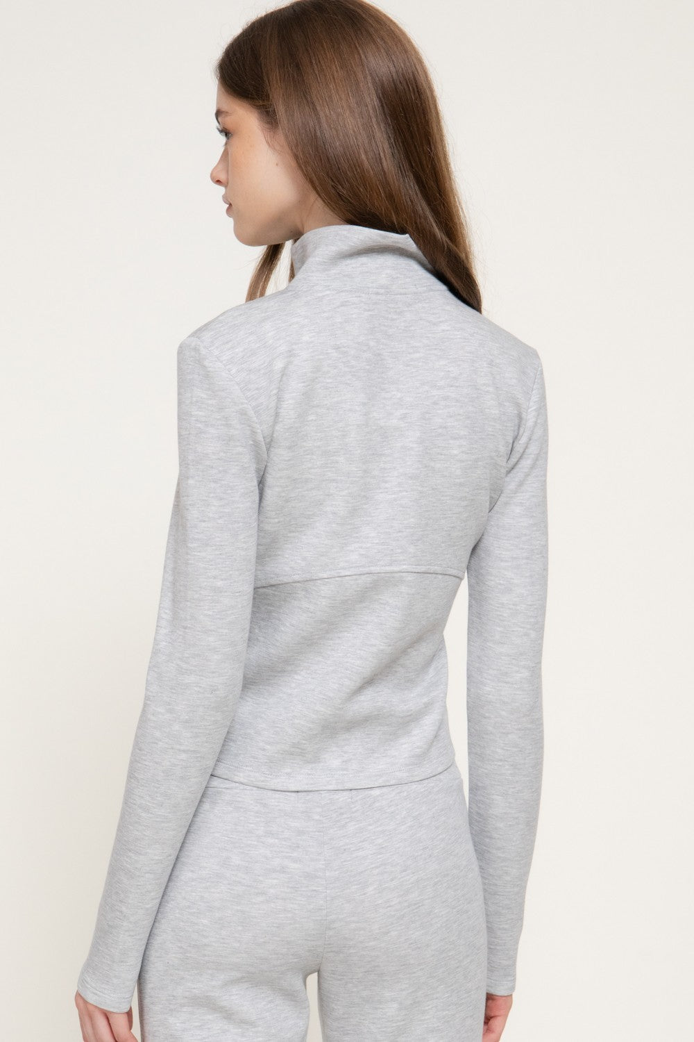 Long Slv High Neck Jacket W/ Thumb Holes