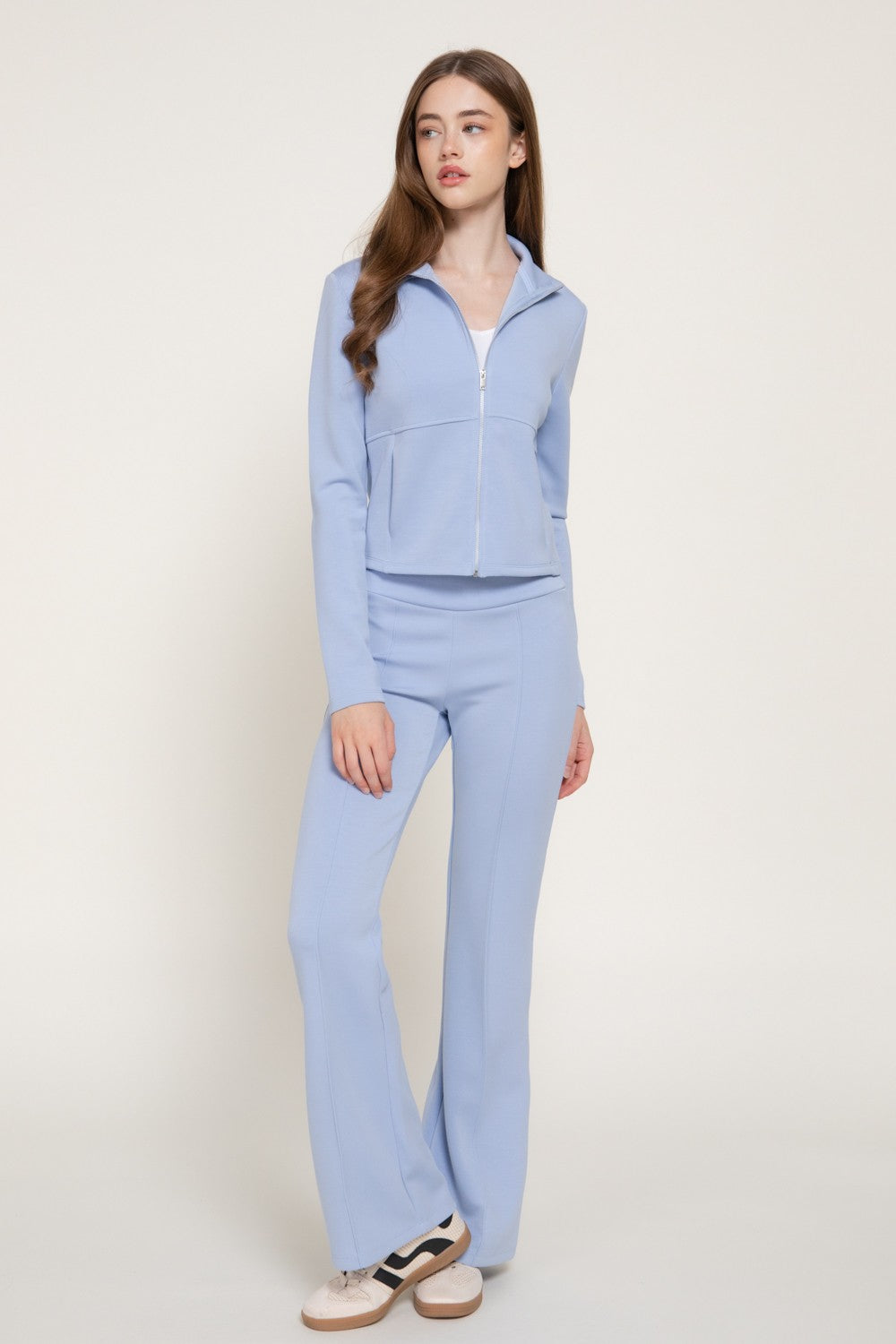 Long Slv High Neck Jacket W/ Thumb Holes