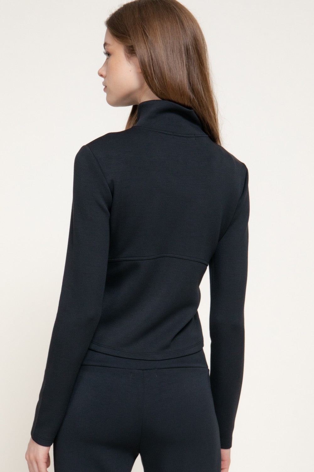 Long Slv High Neck Jacket W/ Thumb Holes