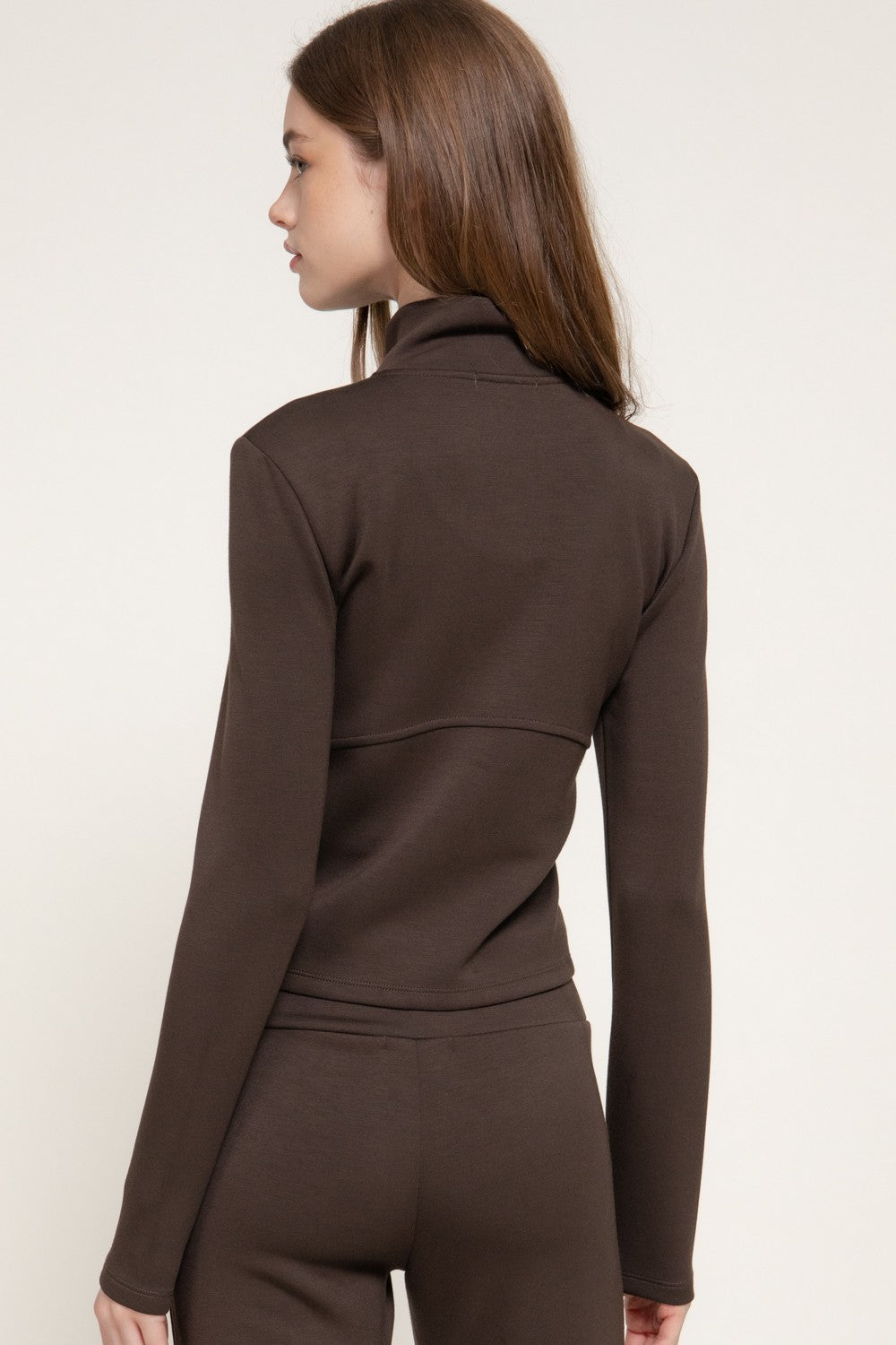Long Slv High Neck Jacket W/ Thumb Holes