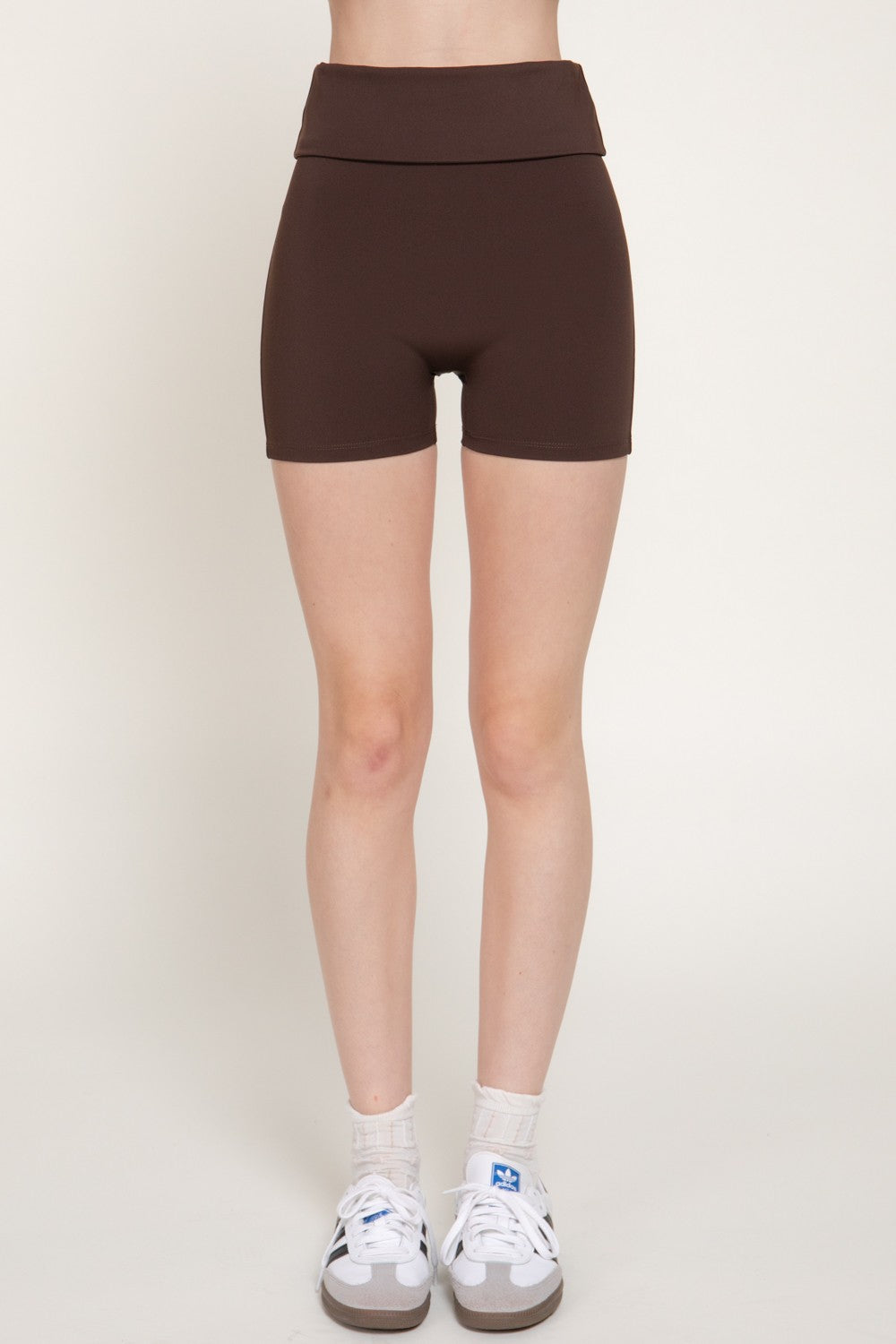 Waist Fold-over Active Bike Shorts