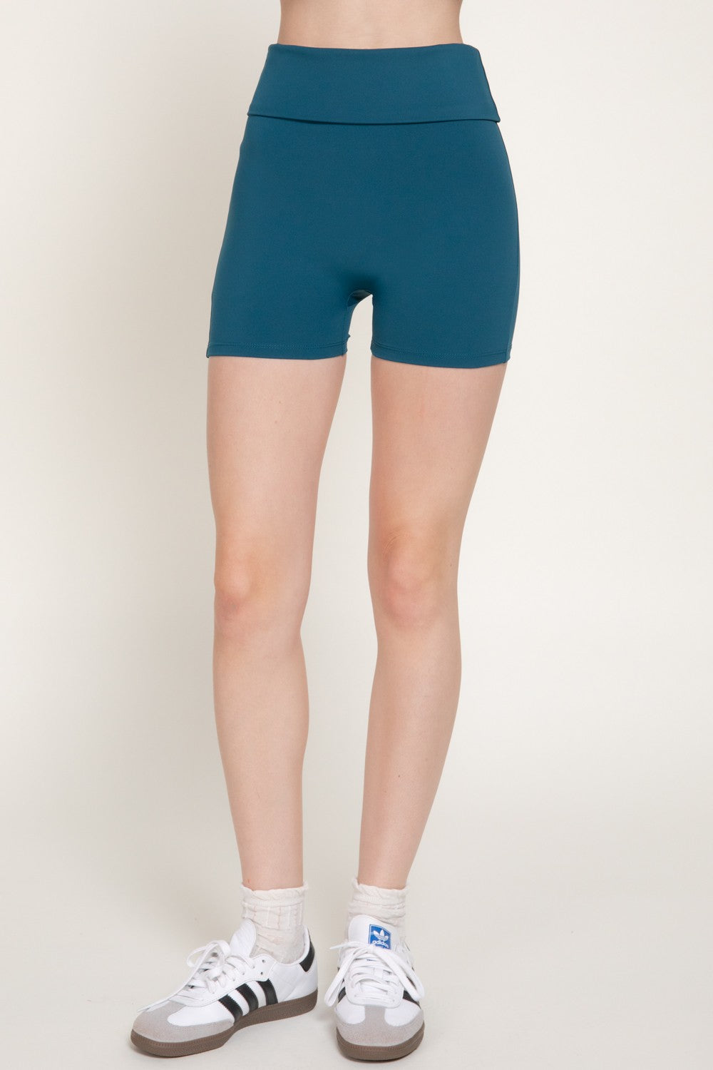 Waist Fold-over Active Bike Shorts