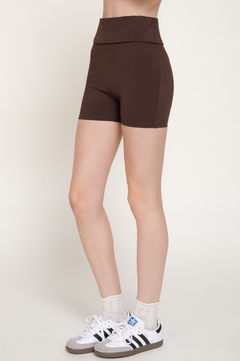 Waist Fold-over Active Bike Shorts