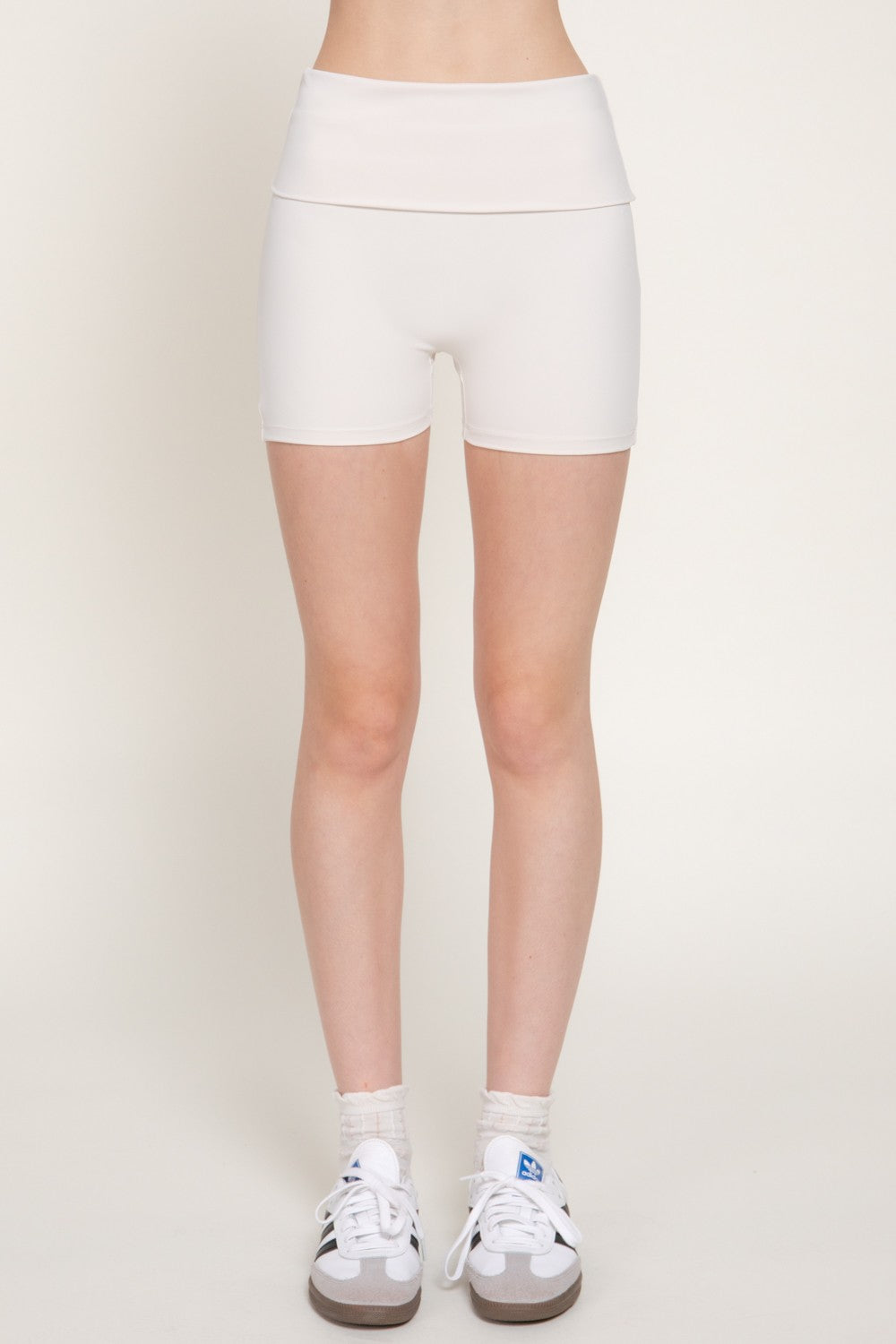 Waist Fold-over Active Bike Shorts