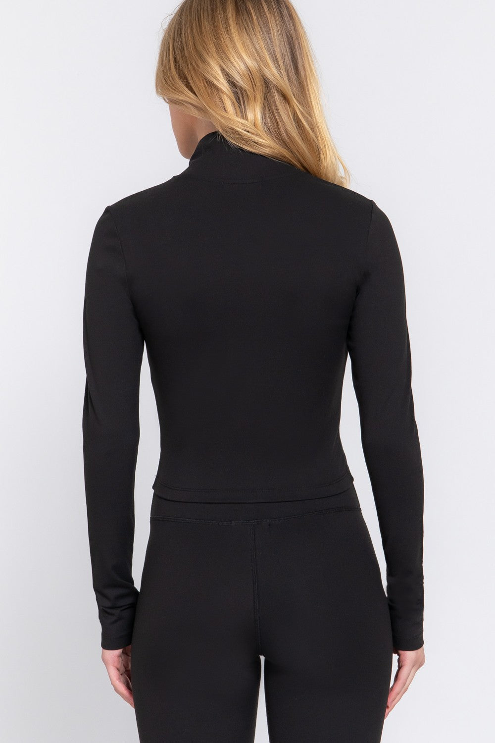 Mock Neck Zip-up Workout Jacket