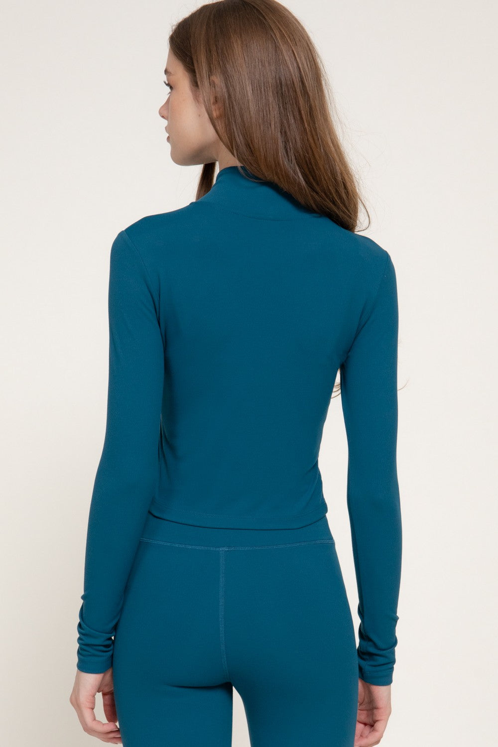 Mock Neck Zip-up Workout Jacket