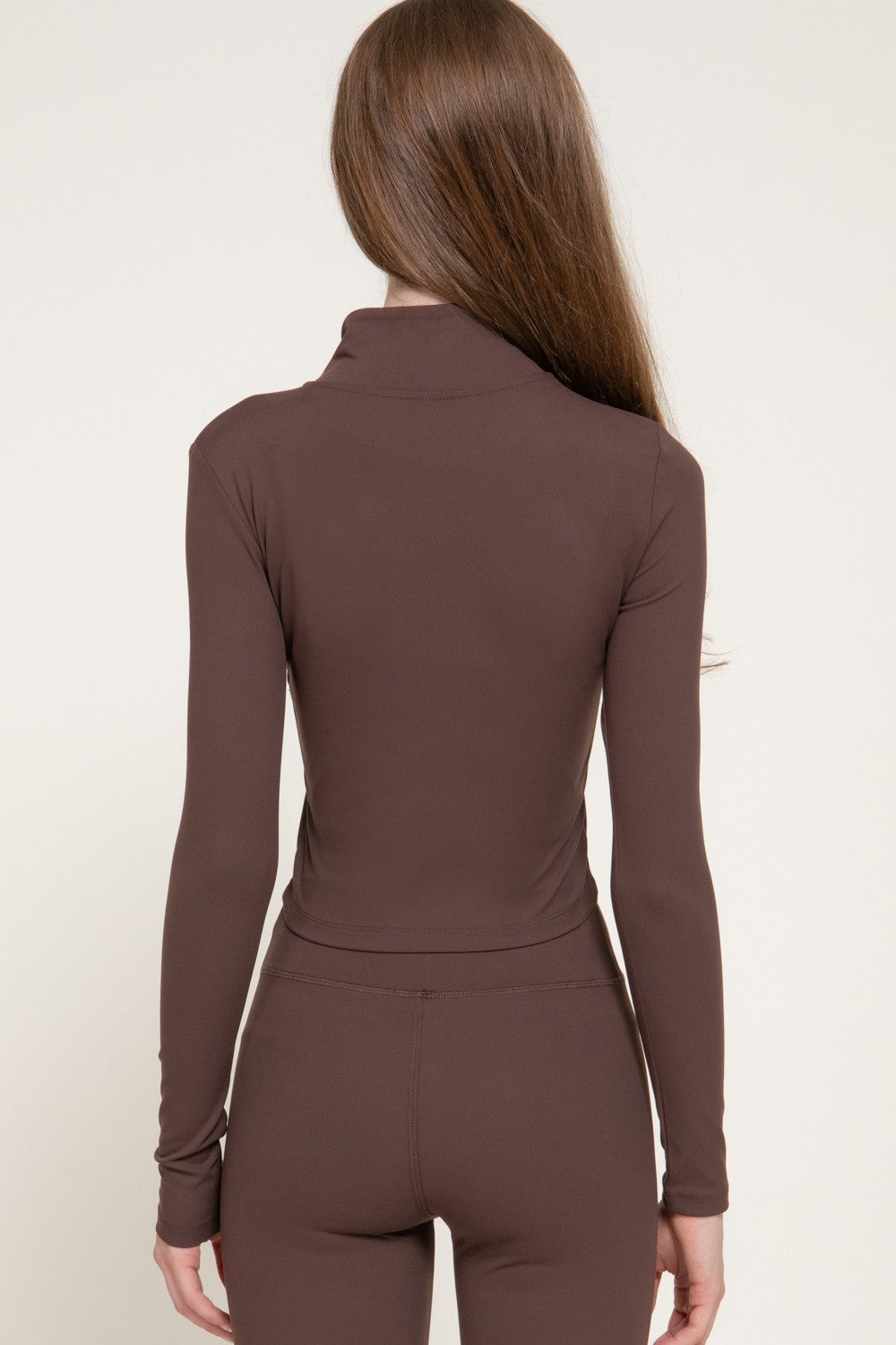 Mock Neck Zip-up Workout Jacket