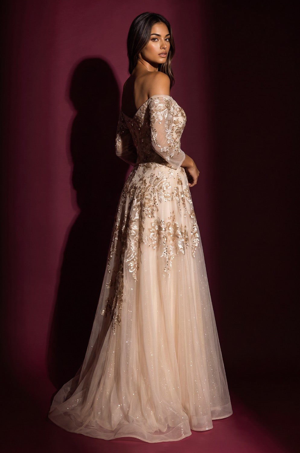 Beaded Strapless Sweetheart Gown
