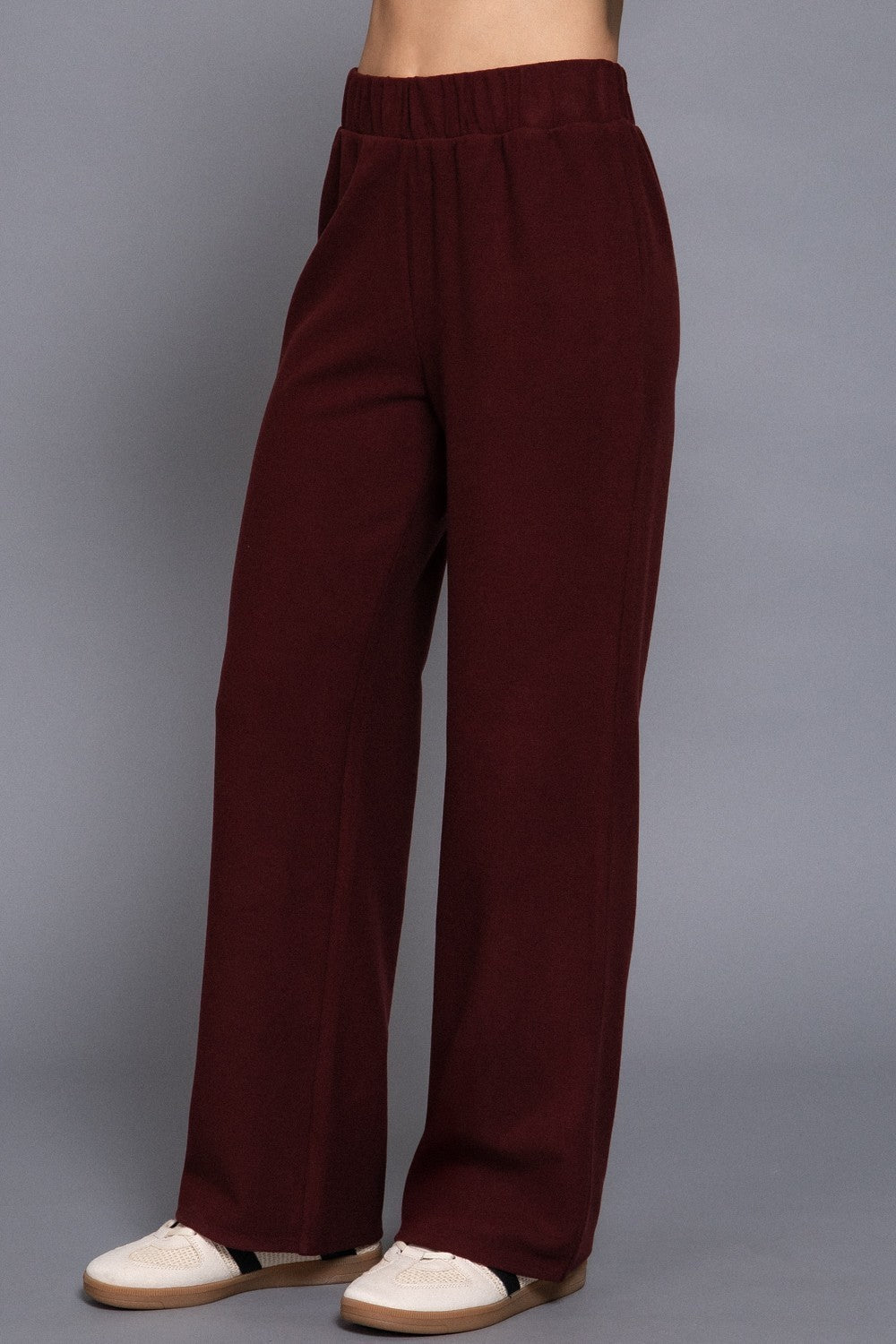 Elastic Waist Soft Knit Long Pants