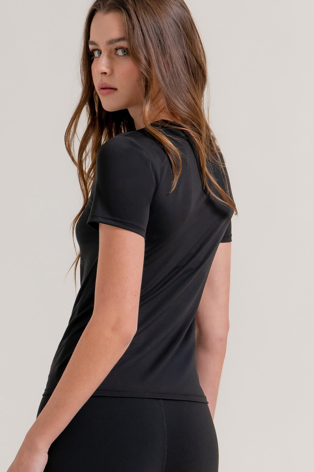 Short Sleeve Side Seam Workout Top