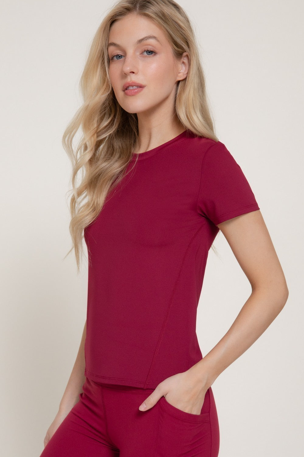 Short Sleeve Side Seam Workout Top