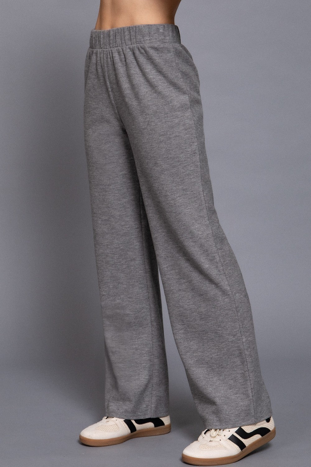 Elastic Waist Soft Knit Long Pants